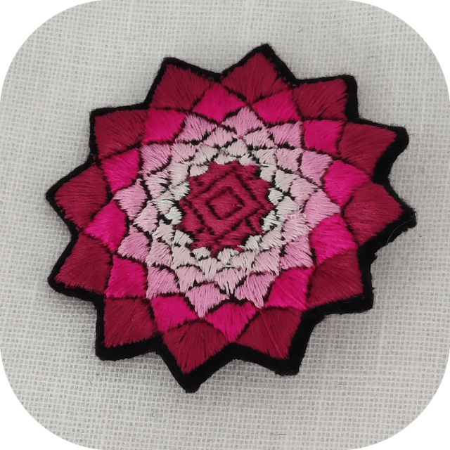 Barrette bijoux brodée fleur dahlia pince crocodile