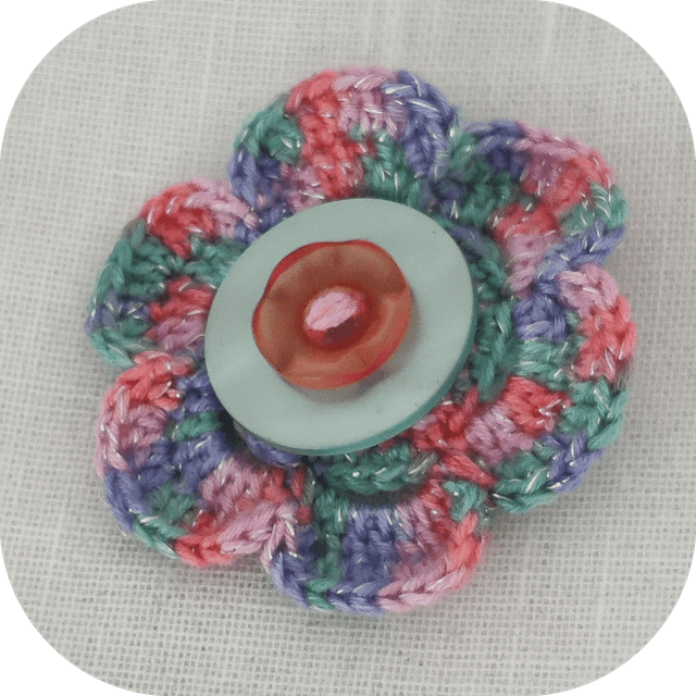 Barrette Bijoux Crochetée et Bouton Bleu 2 pince crocodile