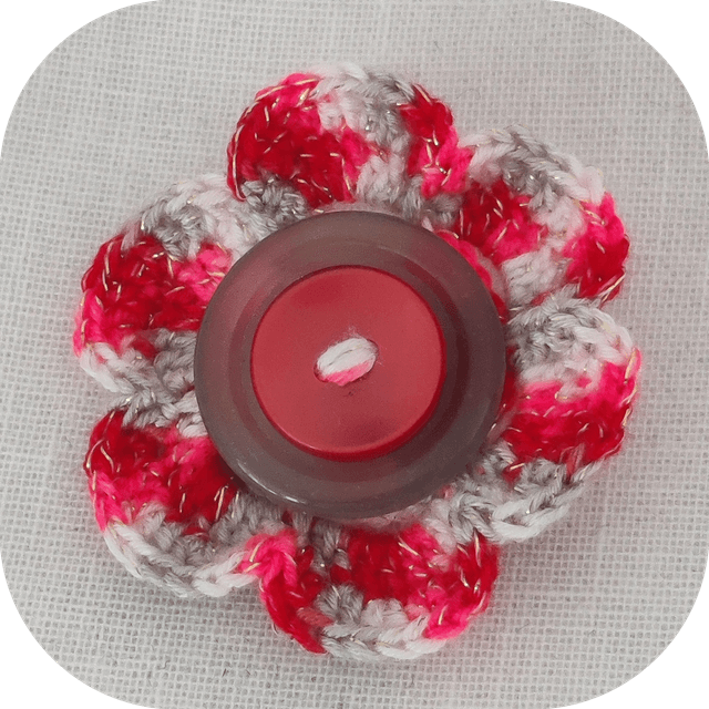 Barrette Bijoux Crochetée et Bouton Rouge pince crocodile