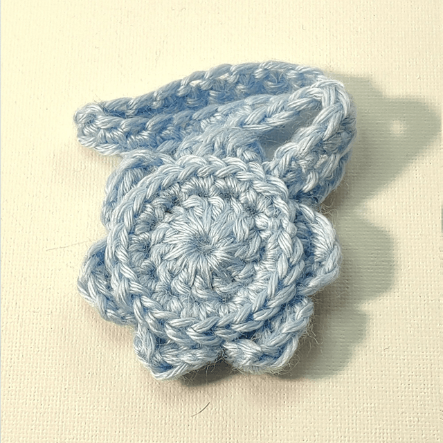 Grigri Fleur crochet jeans canevas et bouton